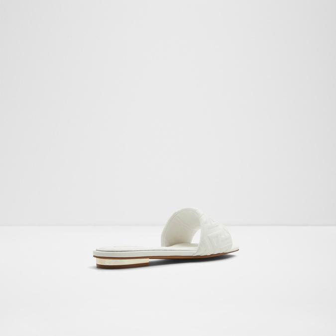 Cleony Women's White Flat Sandals image number 1
