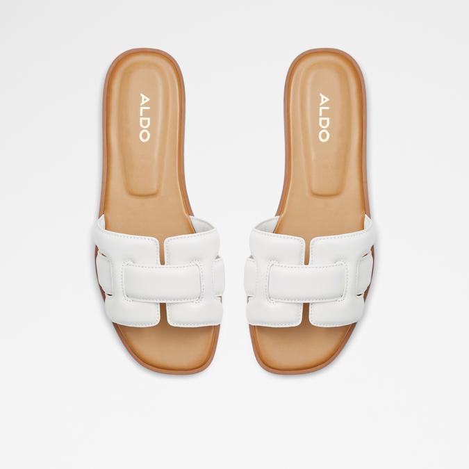 Elenaa Women's White Flat Sandals image number 1
