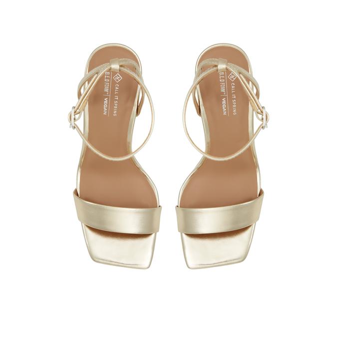 Dreaming Women's Gold Block Heel Sandals
