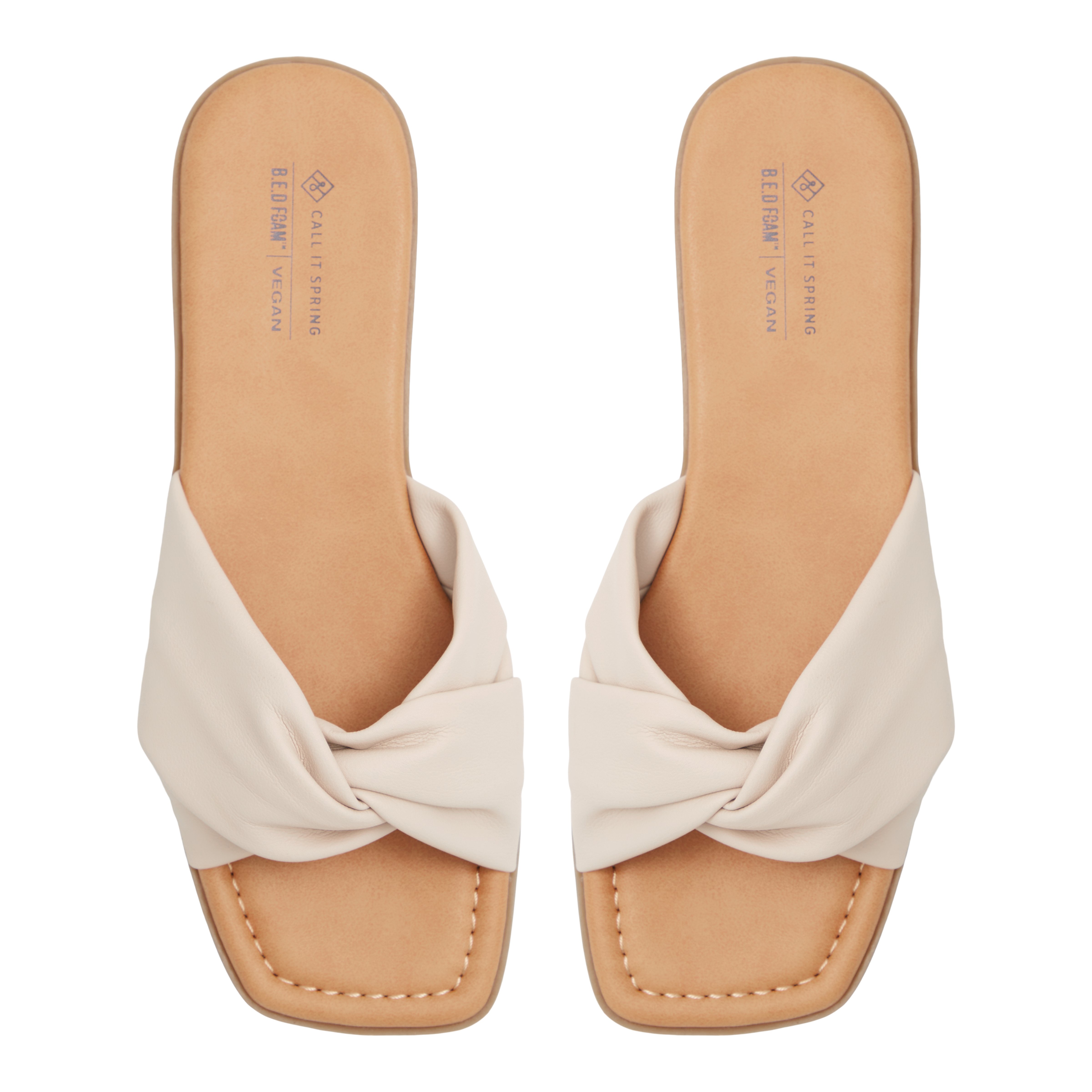 Peaches Women's Beige Flat Sandals
