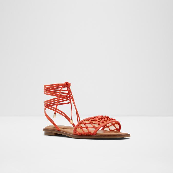 Seazen Women's Bright Orange Flat Sandals image number 3