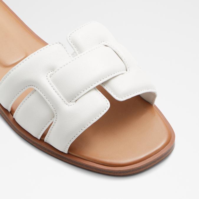 Elenaa Women's White Flat Sandals image number 5