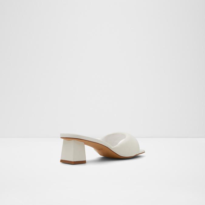 Aneka Women's White Block Heel Sandals image number 2