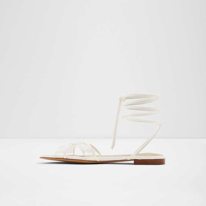 Candid Women's White Flat Sandals image number 3