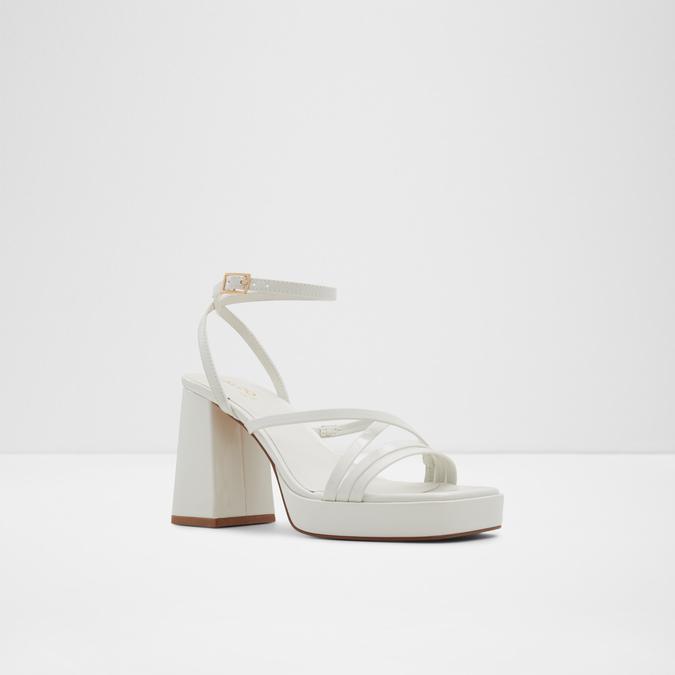 Taia Women's White/Bone Block Heel Sandals image number 4