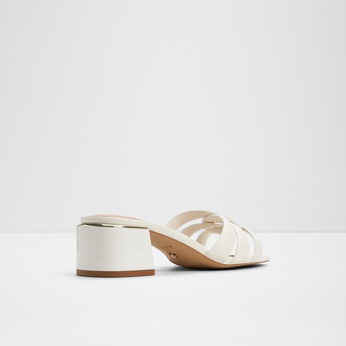 Hanne-In Women's White Block Heel Sandals image number 2
