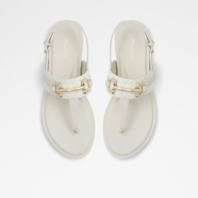 Tany Women's White Flat Sandals image number 1