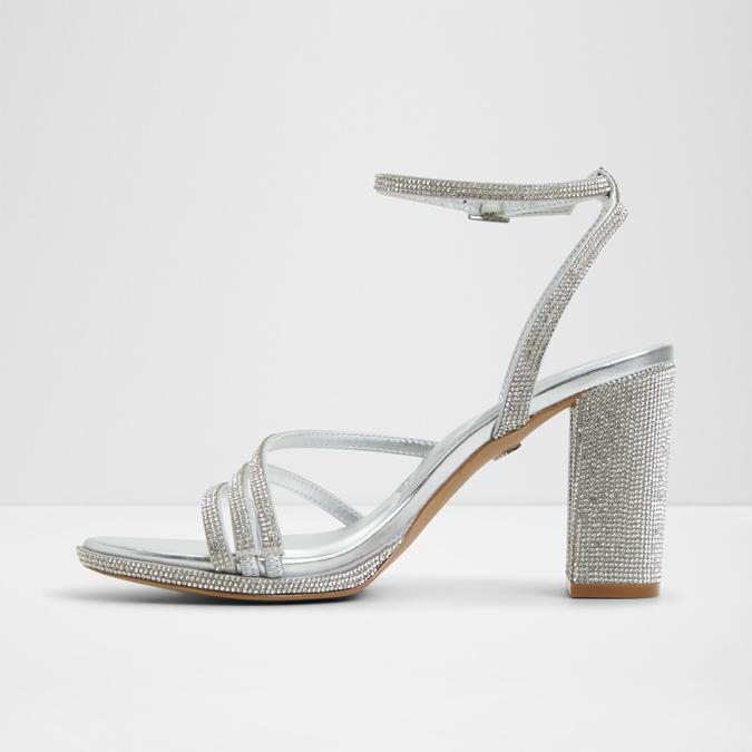 Chicglow-In Women's Silver Block Heel Sandals image number 4