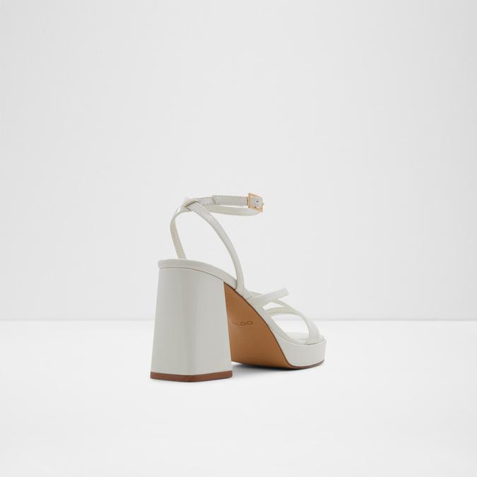 Taia Women's White/Bone Block Heel Sandals image number 2