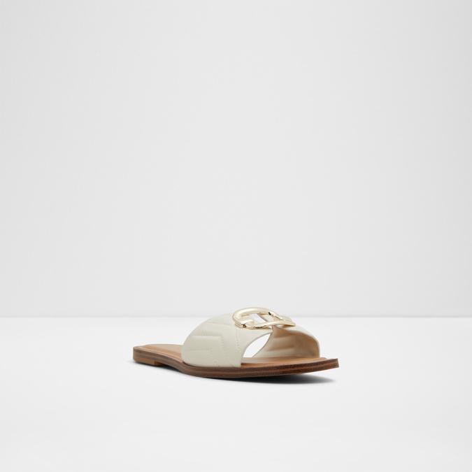 Qelajar Women's White Flat Sandals image number 4