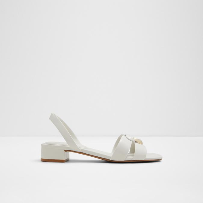 Alamaendar Women's White Block Heel Sandals image number 0