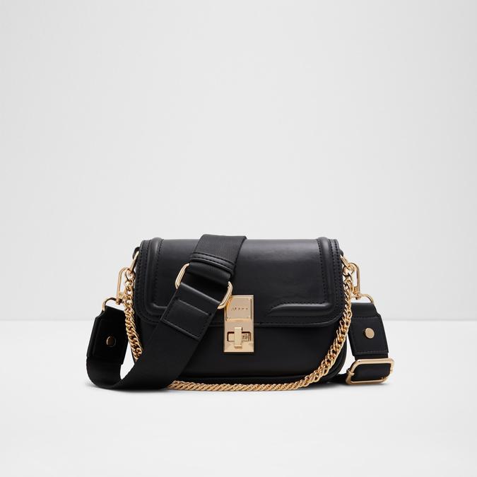Black Color Leather Sling Bag Designer Golden Chain Bag for Women