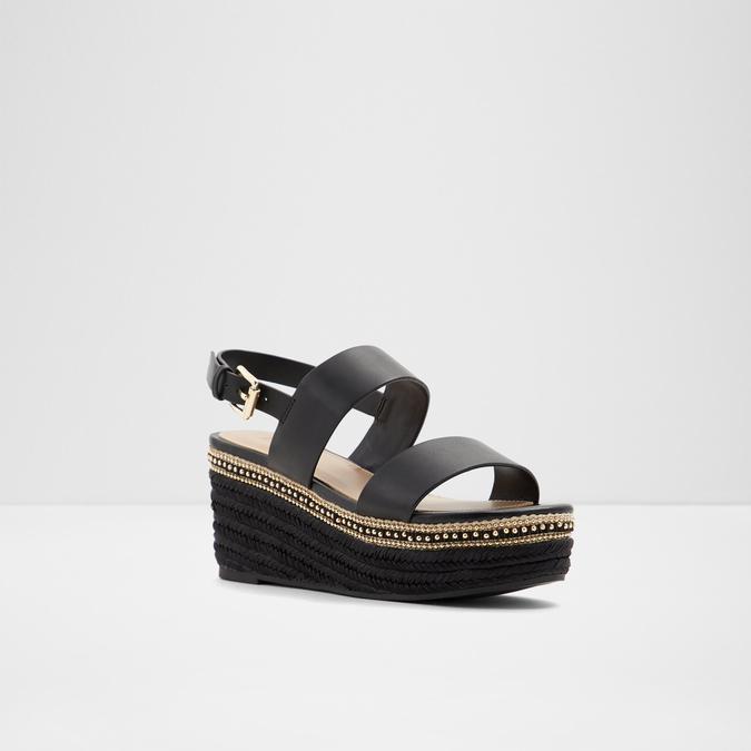 Ladolian Women's Black Flatform Sandals image number 3