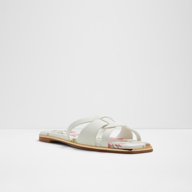 Cadialdan Women's White Flat Sandals image number 4