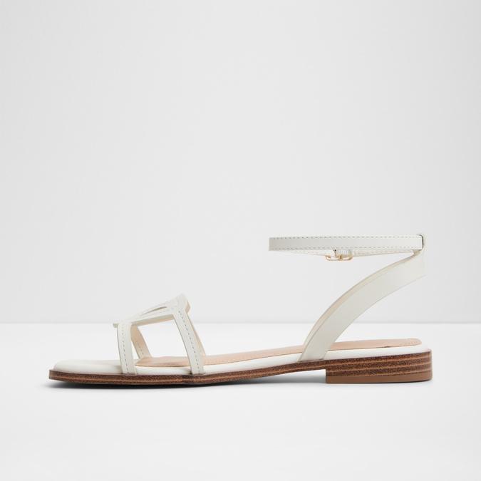 Greengrove-In Women's White Flat Sandals image number 3