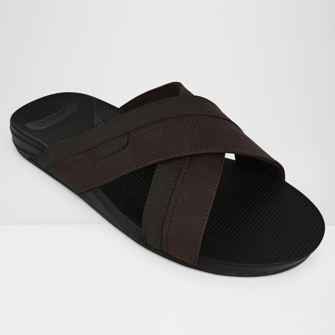 PIETTEA-IN Brown Men Cross Strap Sandals