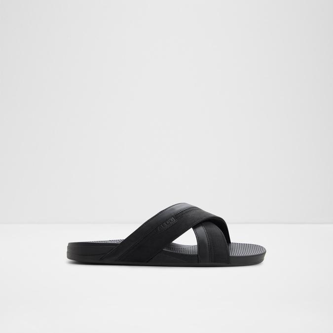 PIETTEA-IN Black Men Cross Strap Sandals