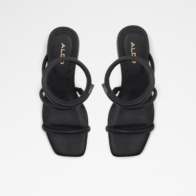 Spinna Women's Black Flat Sandals