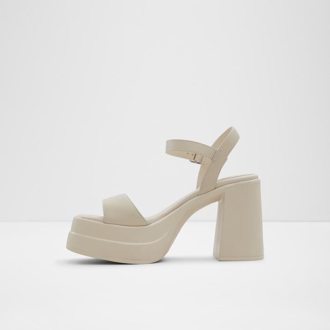 Taina Women's White Block Heel Sandals image number 2