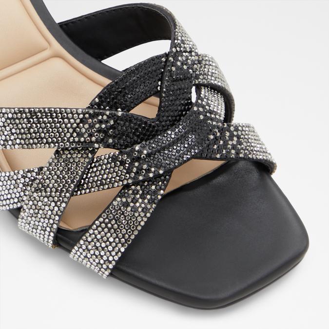 Curtsy Women's Black Block Heel Sandals image number 5