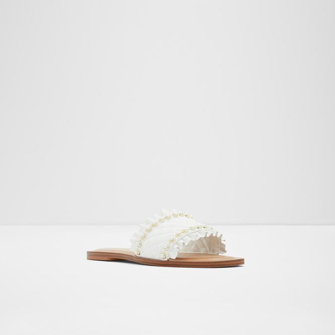 Arilith Women's White Flat Sandals image number 4