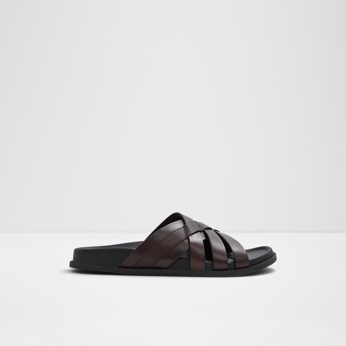 Eze Men's Brown Cross Strap Sandals image number 0