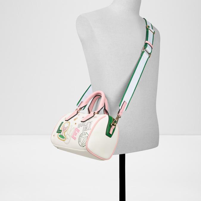 Fisney Women's White Barrel Bag image number 3