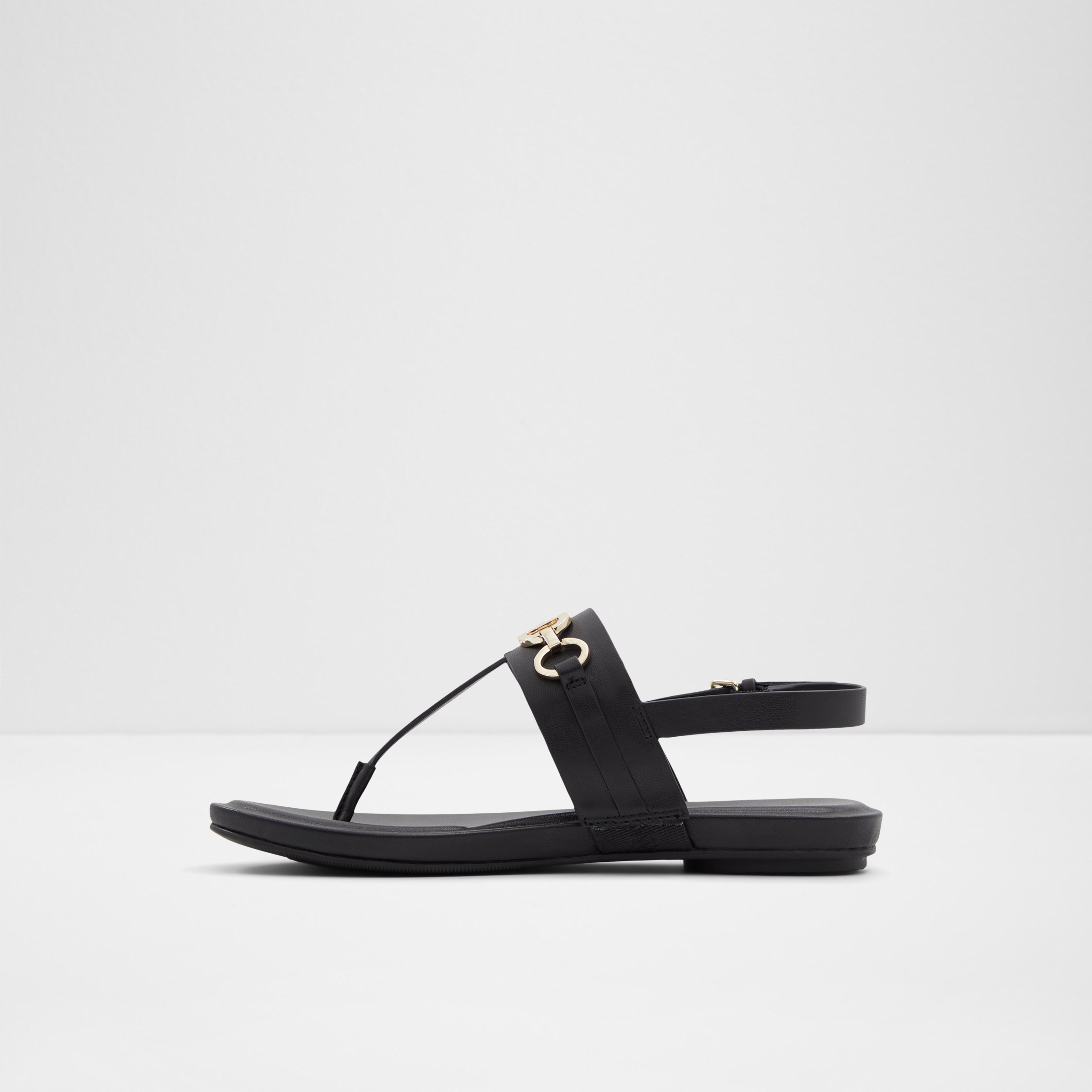 Deveteriel-In Women's Black Flat Sandals image number 3