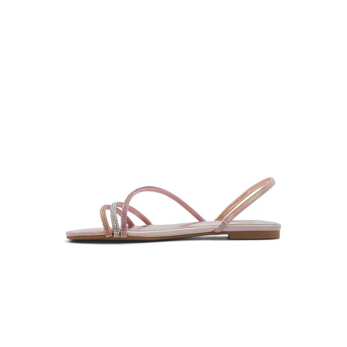 Glitter Women's Pink Flat Sandals image number 3