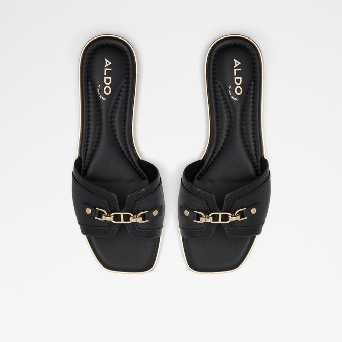 Jeannie Women's Black Flat Sandals image number 1