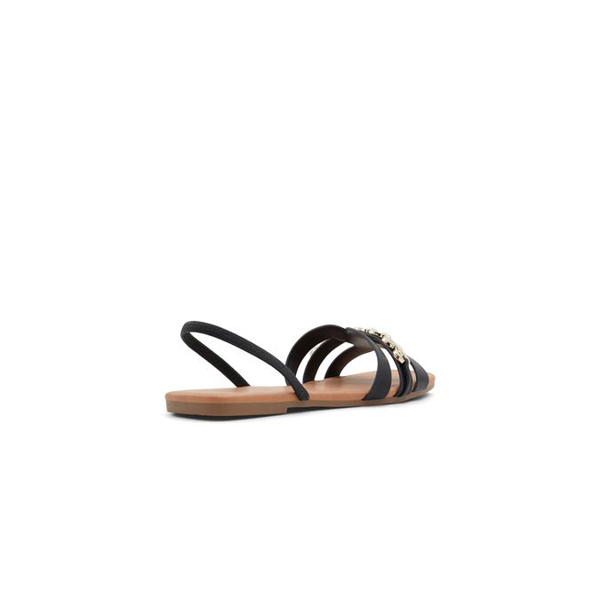 Cadiz Women's Black Flat Sandals image number 3