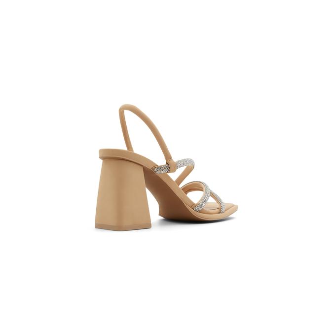 Luxe Women's Beige Block Heel Sandals image number 3