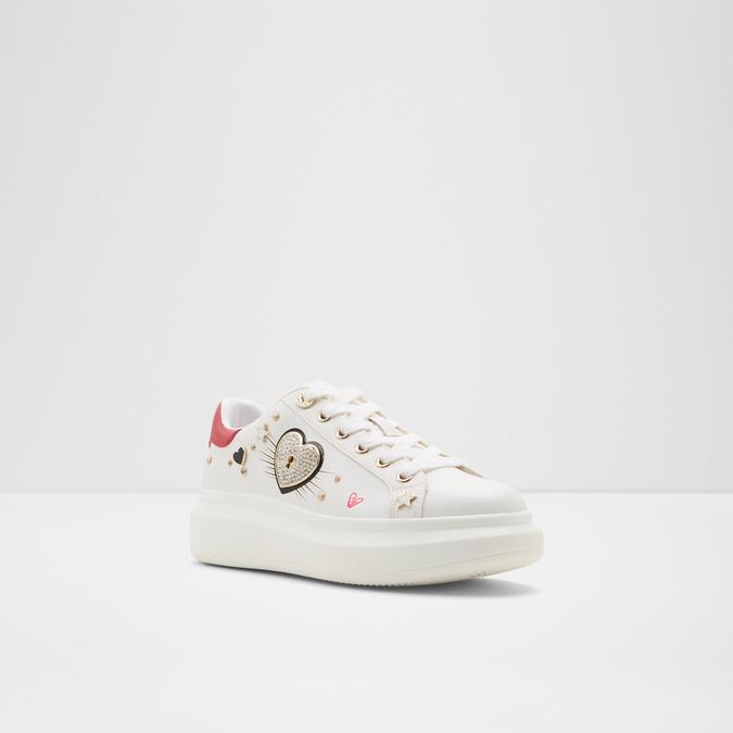 Lovekey Women's White Sneakers image number 4