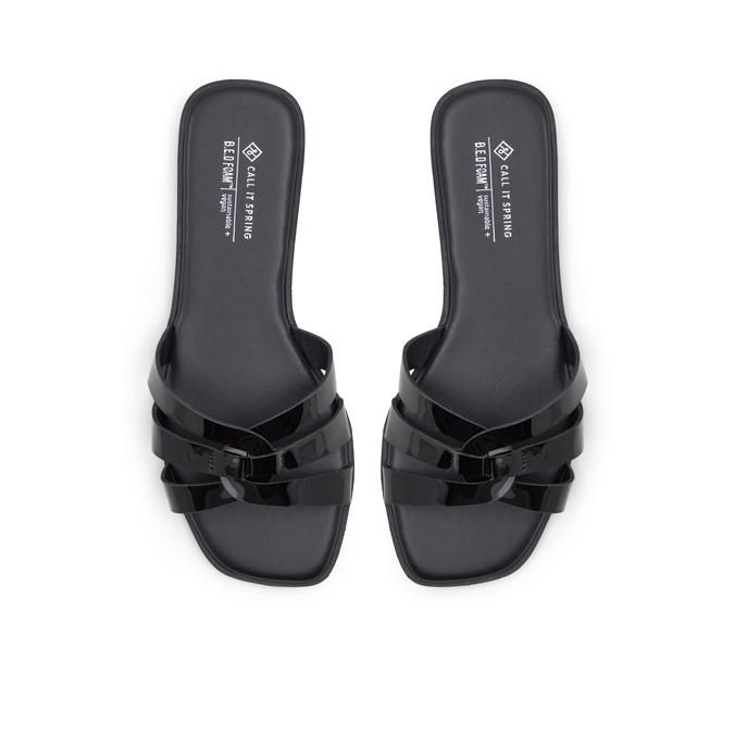 Kindhearted Women's Black Flat Sandals image number 1