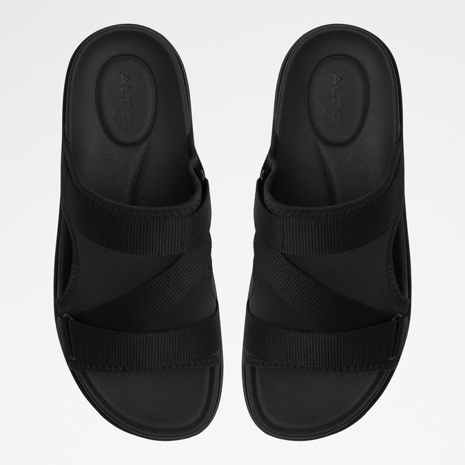 Deniels Men's Black Single Strap Sandals image number 1