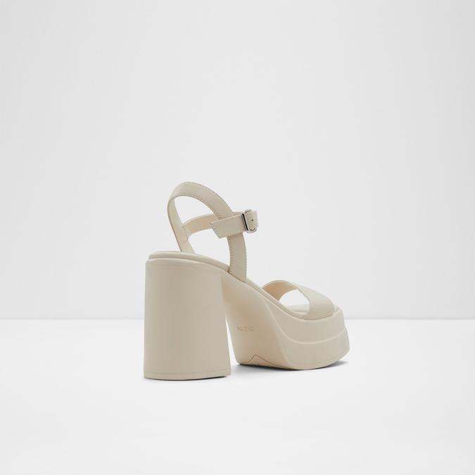 Taina Women's White Block Heel Sandals