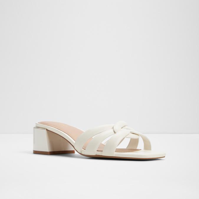 Hanne-In Women's White Block Heel Sandals image number 4