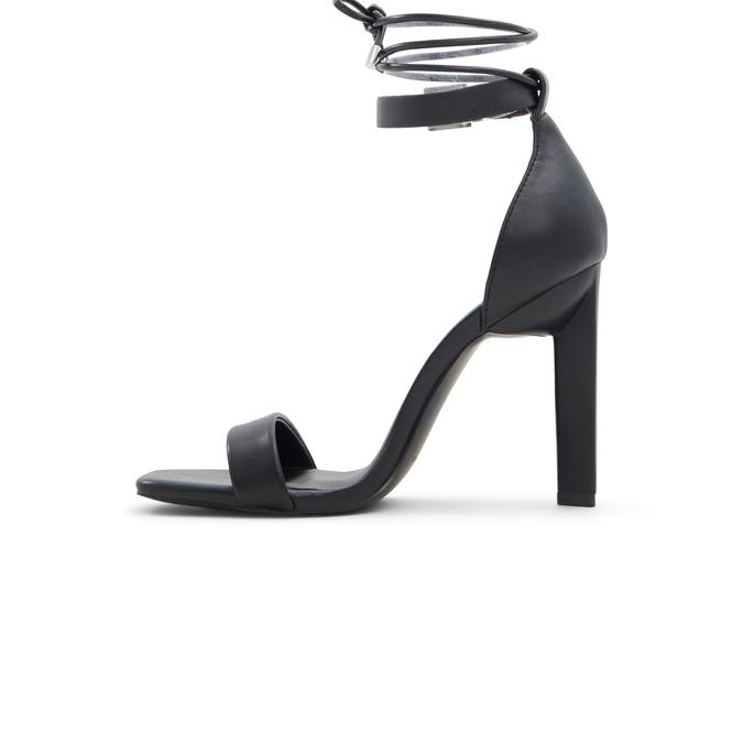 Eleezaa Women's Black Block Heel Sandals image number 3