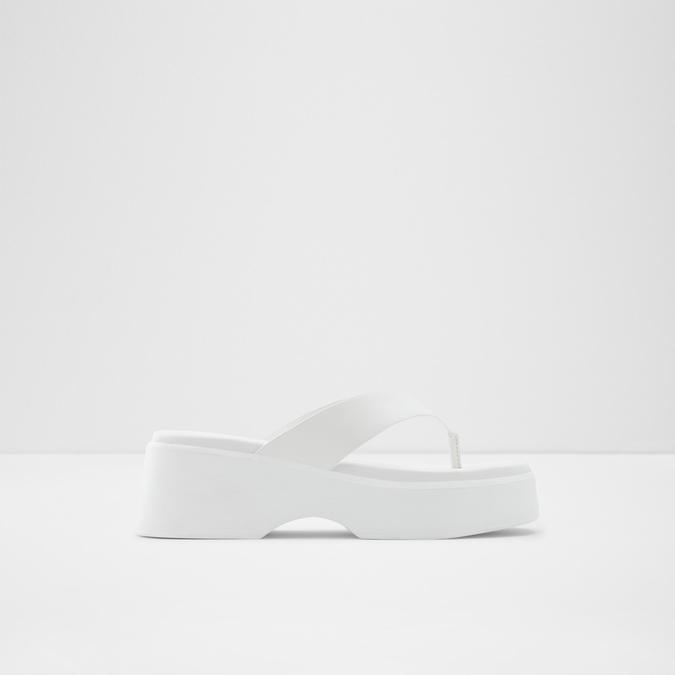 Delphy Women's White Flatform Sandals image number 0