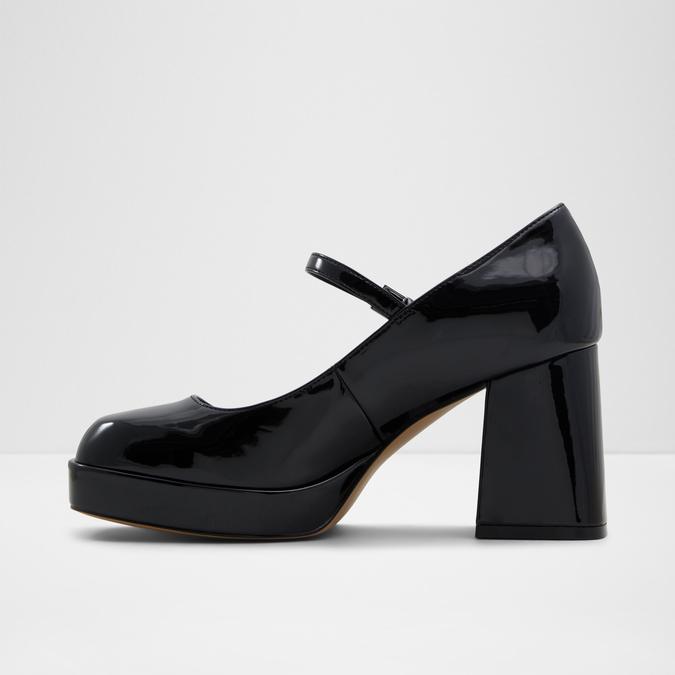 Trowe Women's Black Block Heel Shoes image number 3