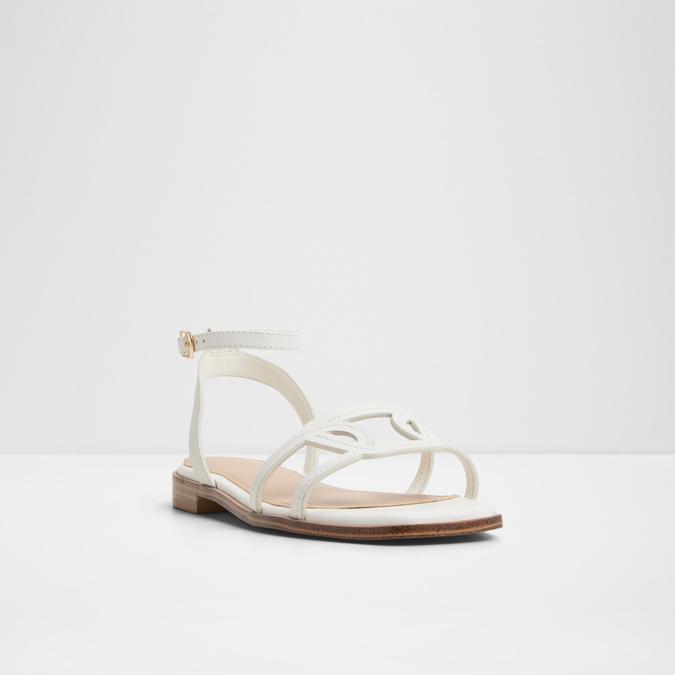 Greengrove-In Women's White Flat Sandals image number 4