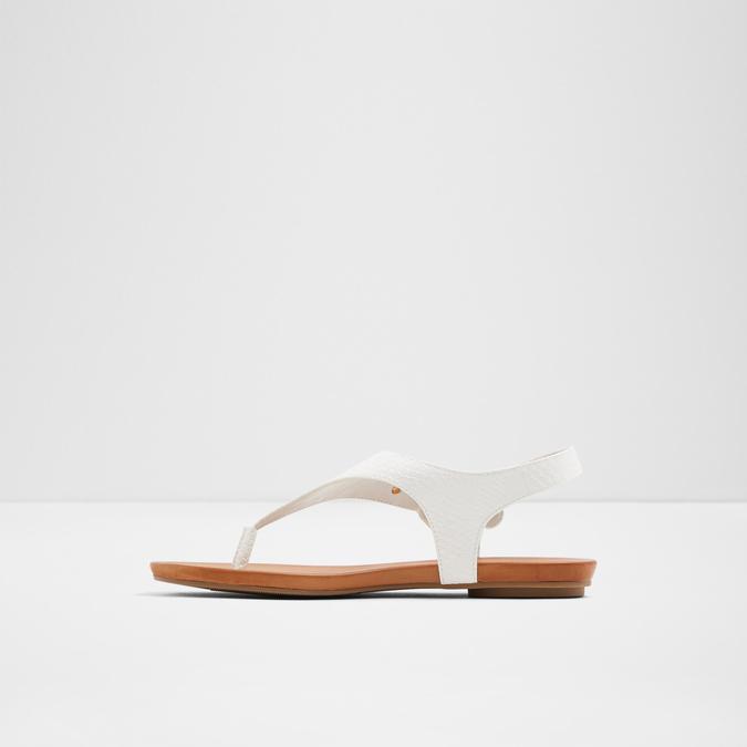 Mecia Women's White Flat Sandals image number 2