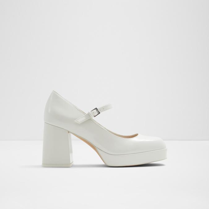 Trowe Women's White Block Heel Shoes image number 0