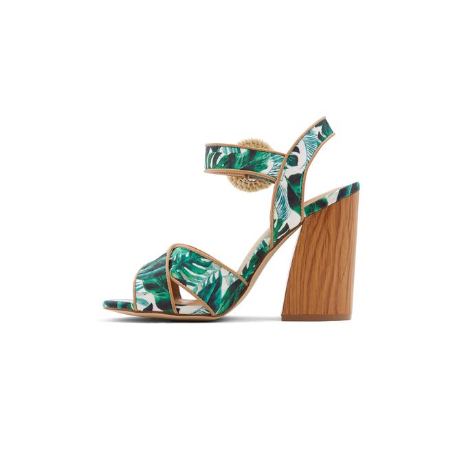 Celiaa Women's Green Heeled Sandals image number 2