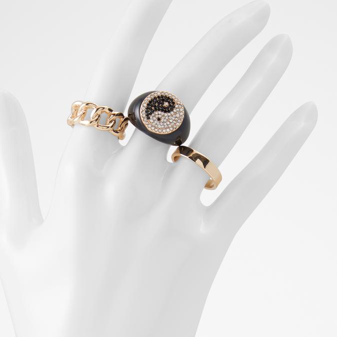 Zipney Women's Black On Gold Rings image number 1