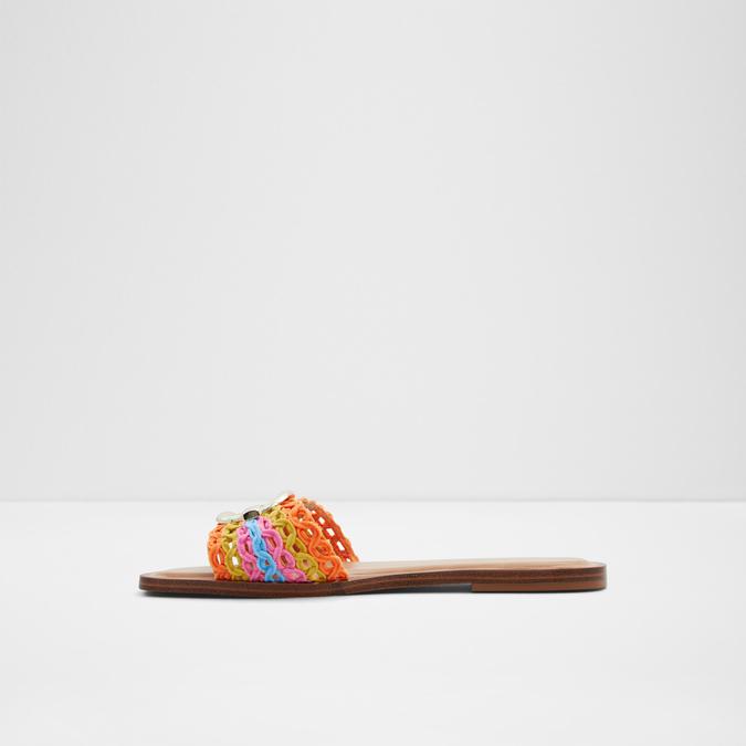 Zara multicolored flat slide sandals online