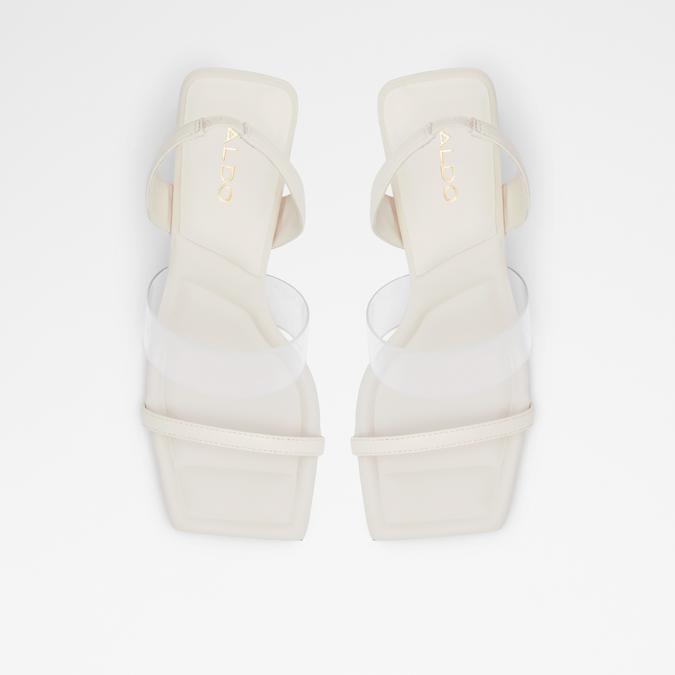 Eliss Women's White Block Heel Sandal image number 1