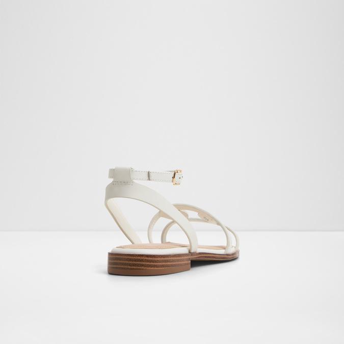 Greengrove-In Women's White Flat Sandals image number 2