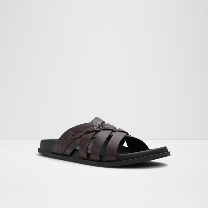 Eze Men's Brown Cross Strap Sandals image number 4