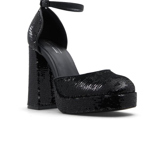 Anabelle Women's Black Block Heel Shoes image number 4